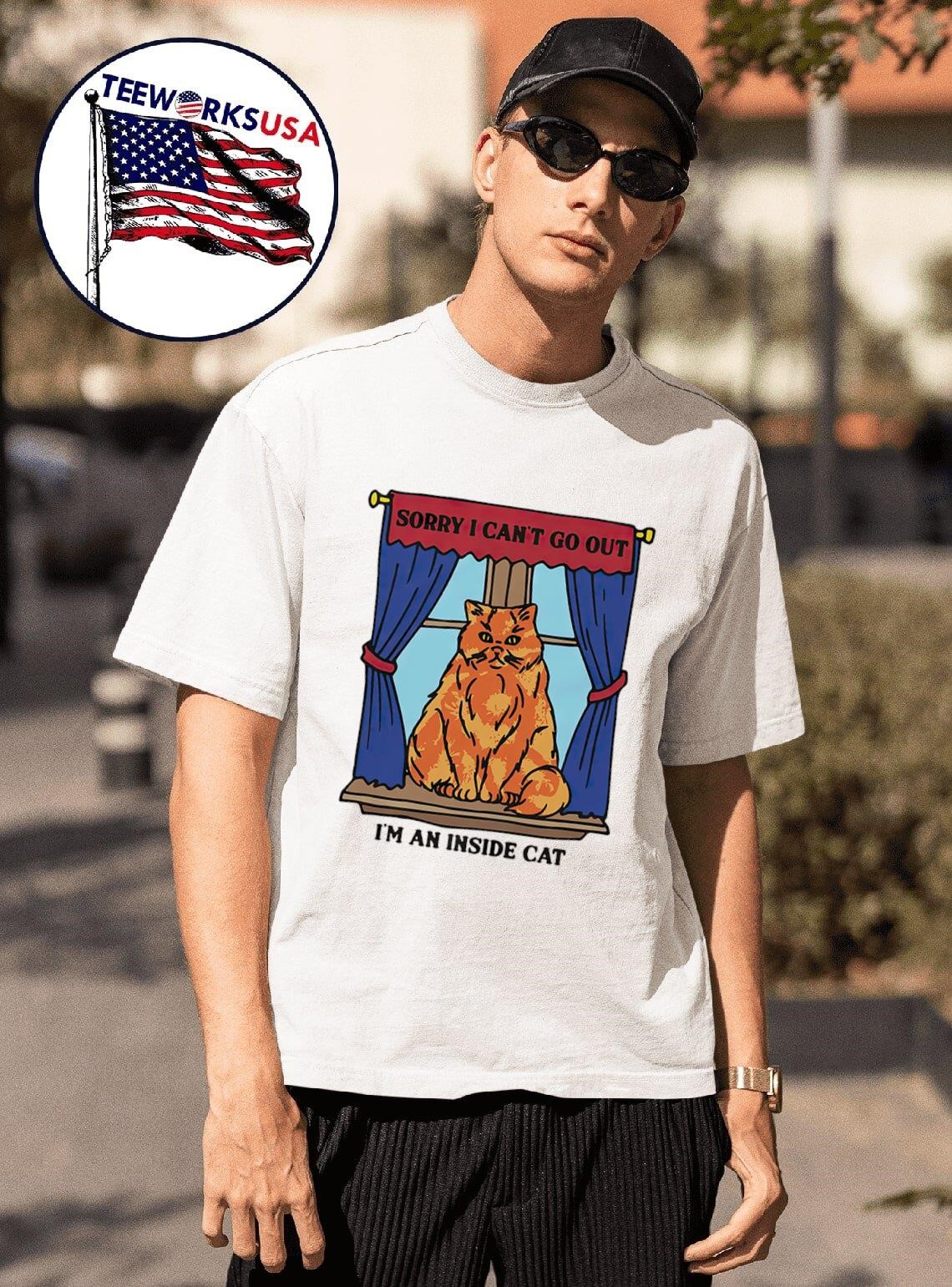 Sorry I can’t go out I’m an inside cat cartoon shirt, hoodie 