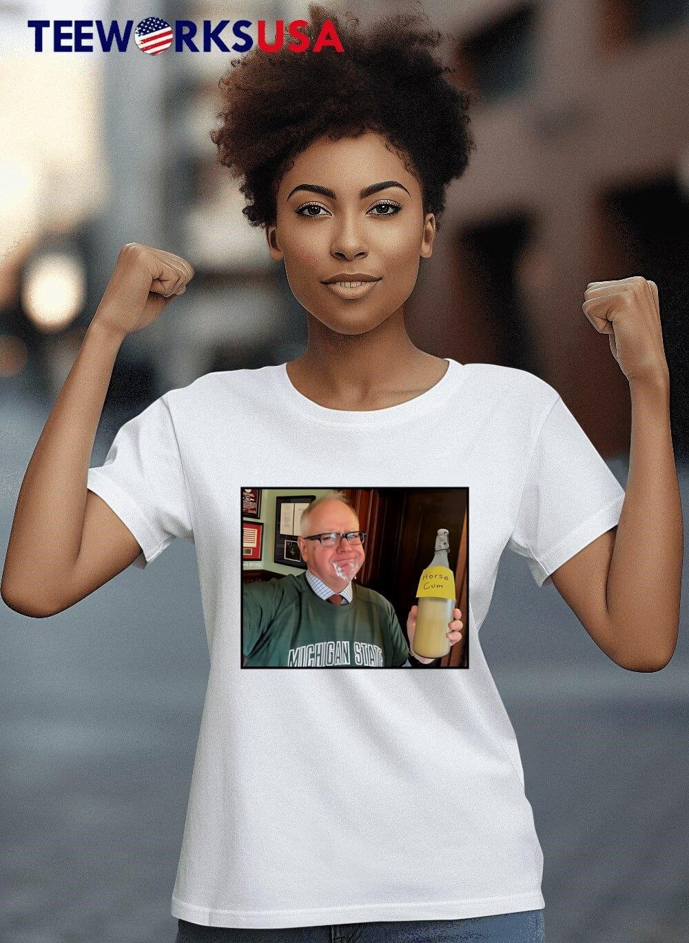 horsecum Tim Walz drink horse cum shirt, hoodie, sweater, longsleeve and V-neck  T-shirt