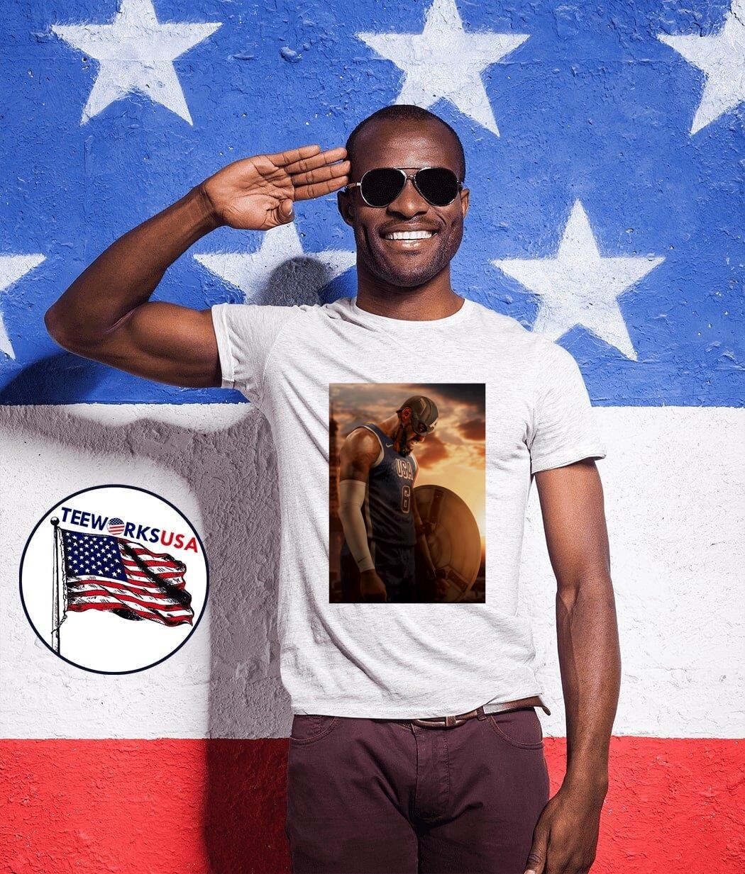 ウェア Lebron James USA team game shirt Warrior LeBron James Team USA gets the 104-83 WIN over