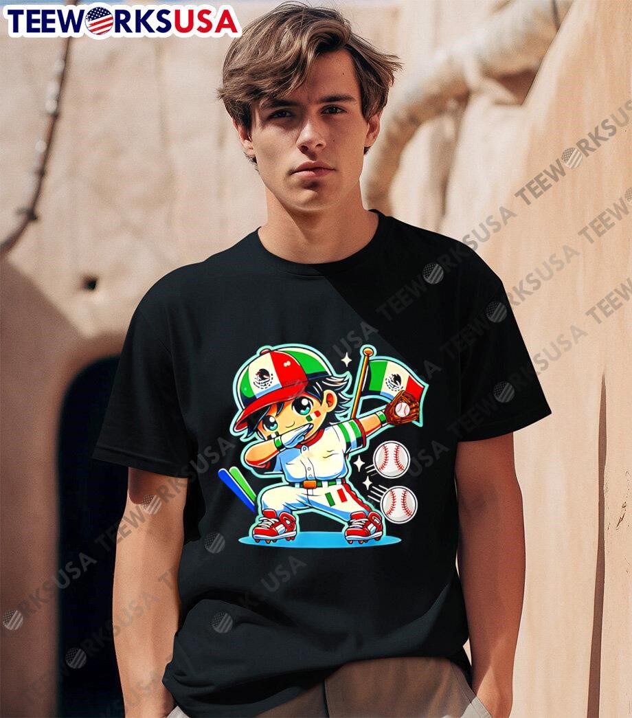 Mexican Baseball Kid Dabbing Mexico Child Pitcher Dab shirt 