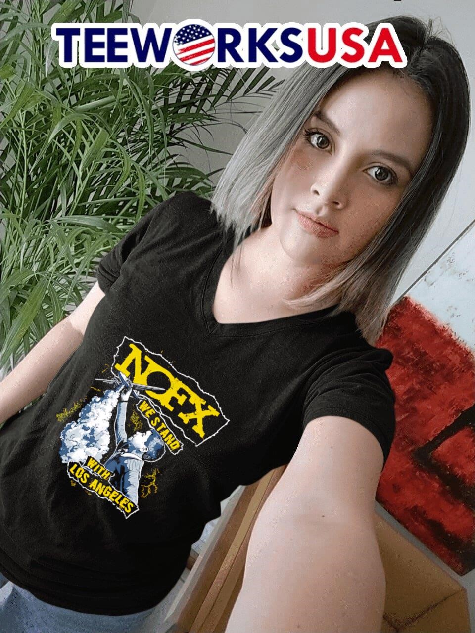 オンラインショップ Nofx Fire shirt Angeles Los With Stand We Nofx Relief ミュージシャン