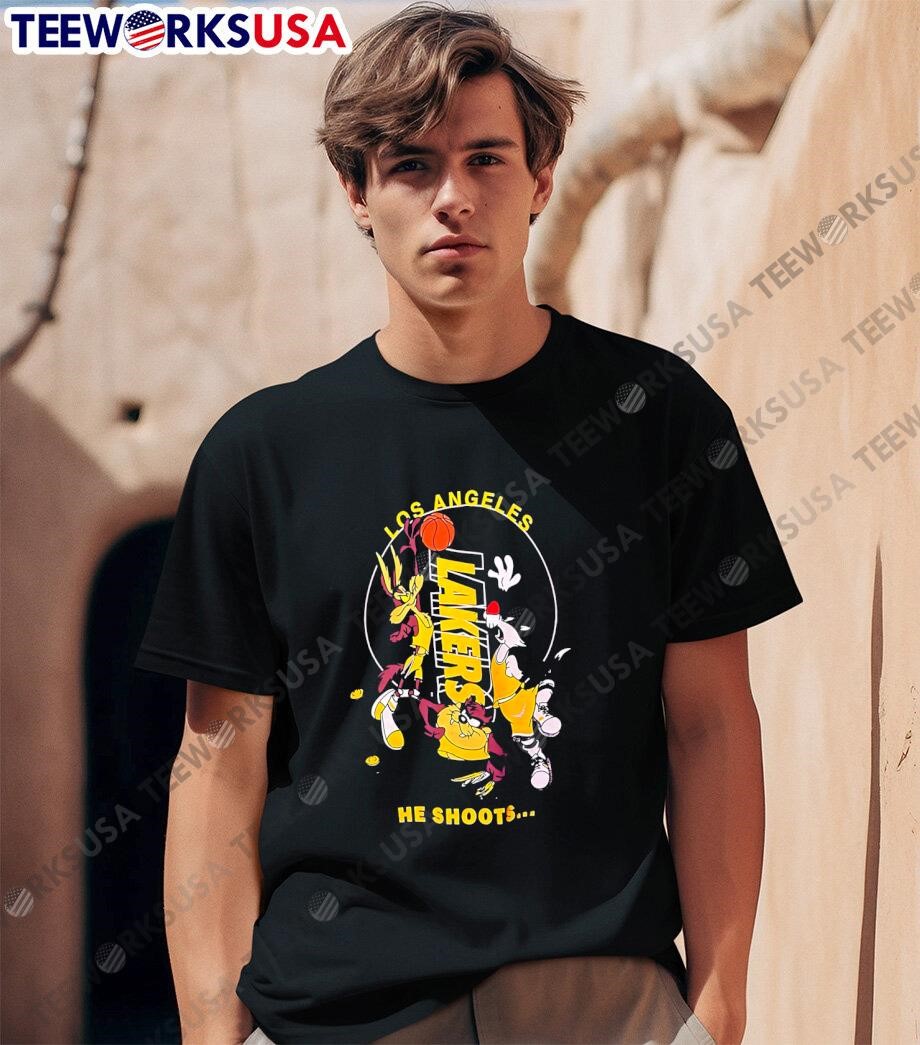 送料関税込み[NBA]WARRIORS/LAKERS/MAVERICKS ロンT★大人気★ 90's giant LOONY TUNES LAKERS Tee NBA
