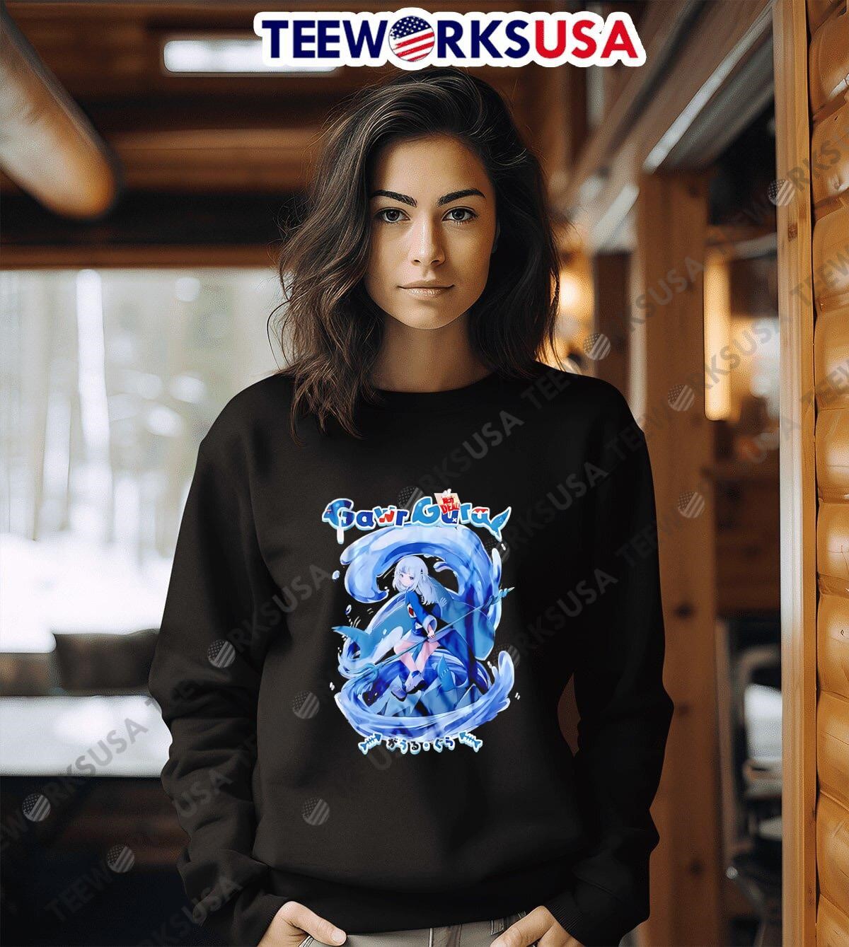 Gawr gura hololive vtuber shark shirt, hoodie, sweater